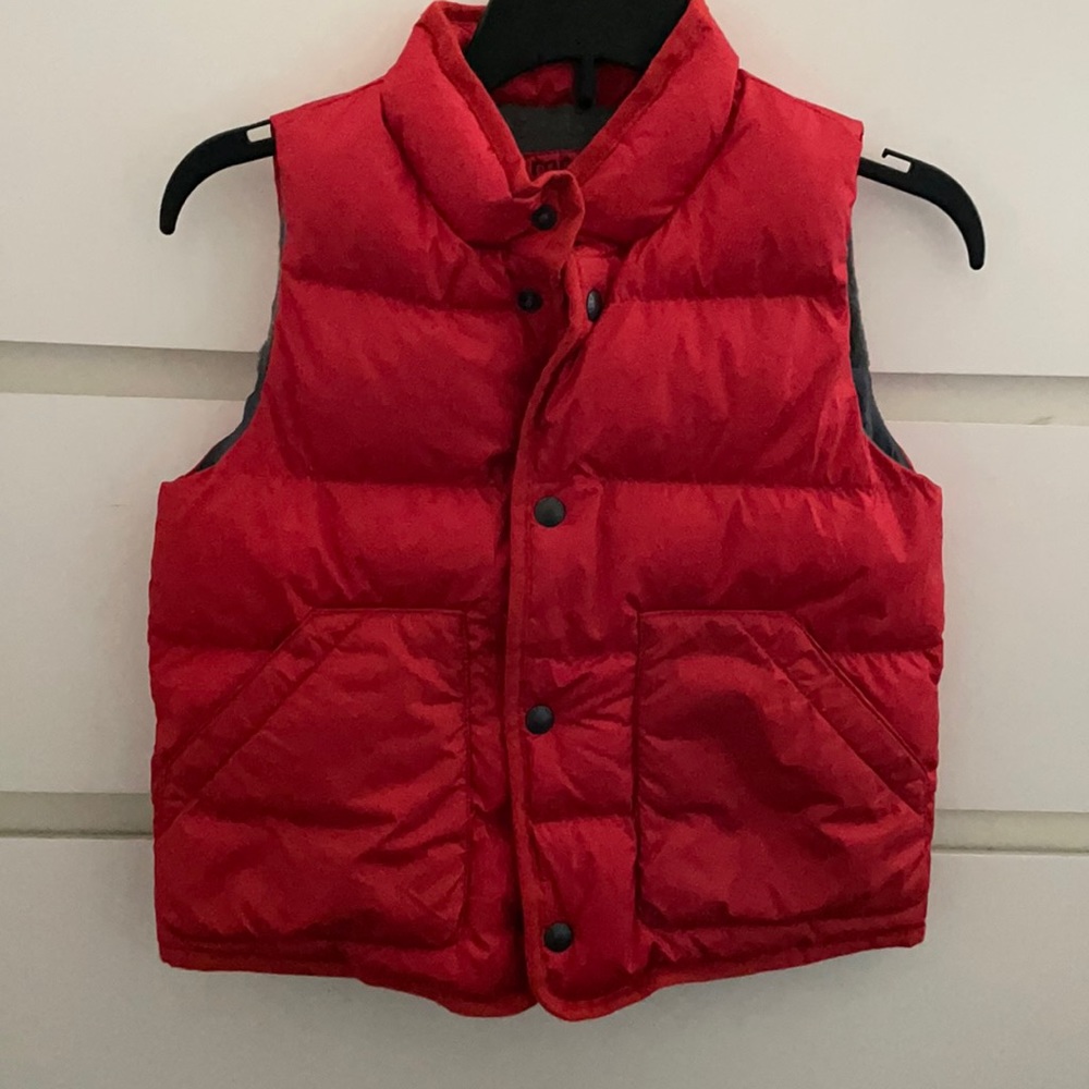 Toddler Red Button Down Puffer Vest